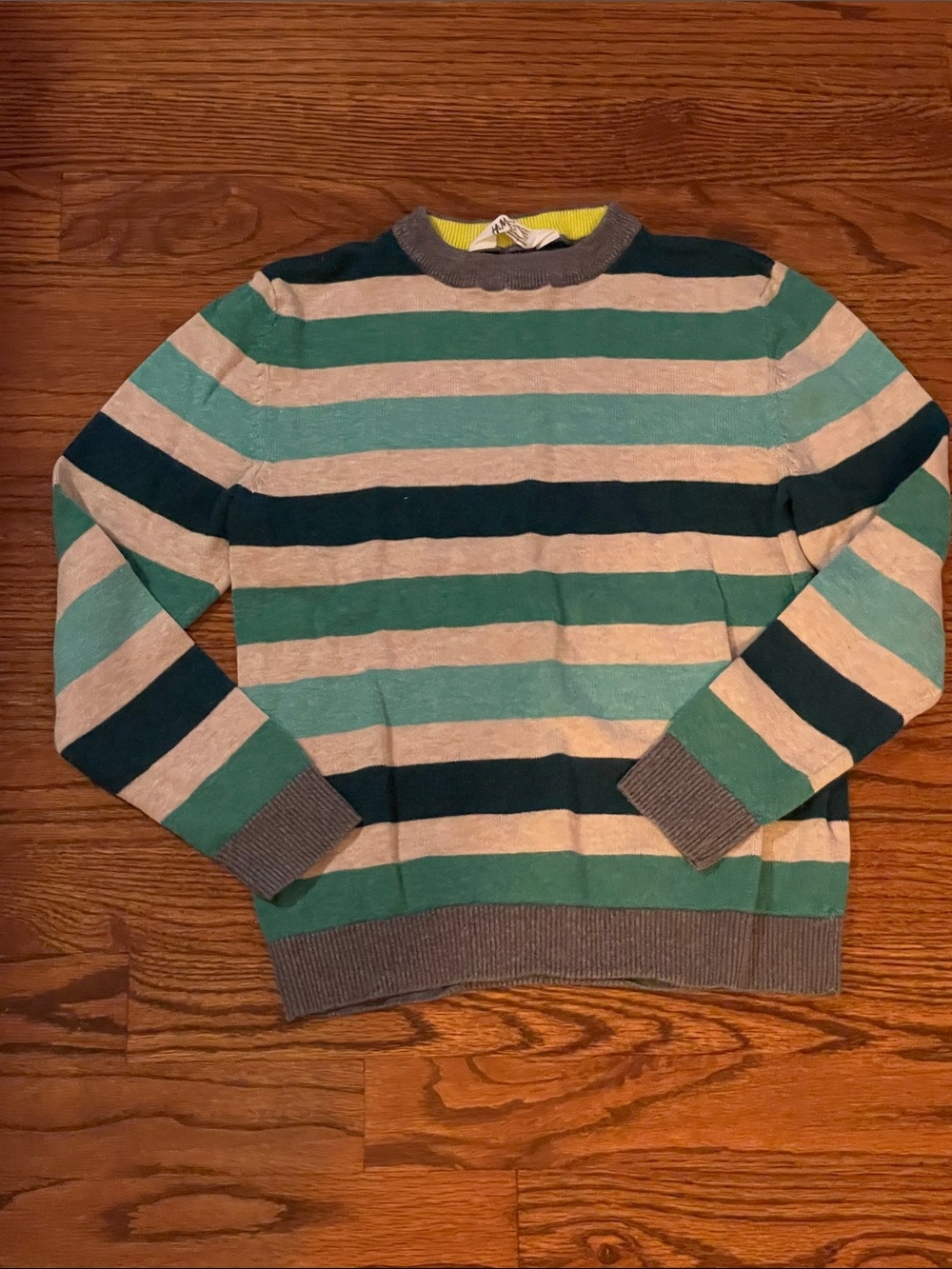 H&M Boys Striped Sweater in Teal, n Navy & Cream